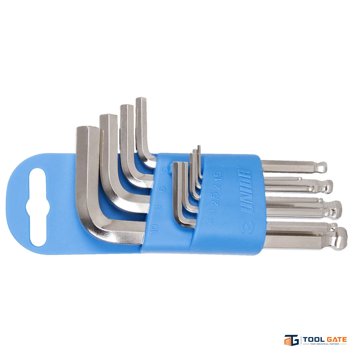 طقم مفاتيح ألن بليّة - Ball-End Hex Wrench Set 9 قطع 1.5–10 مم يونيور سلوفيني موديل 220/3SPH