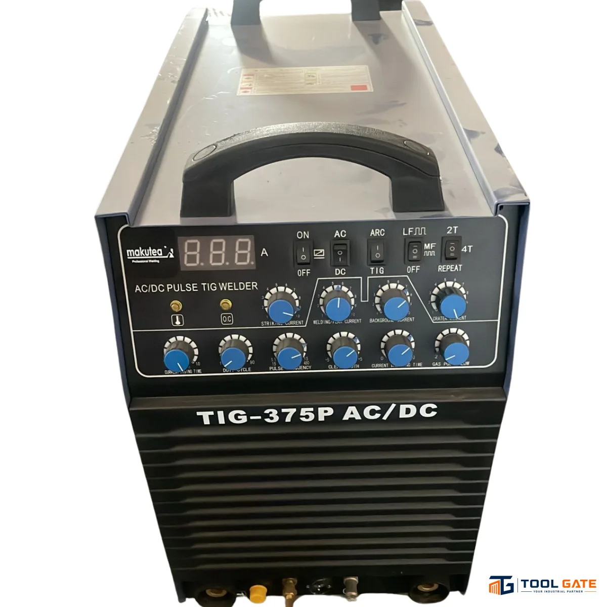 ماكينة لحام أرجون TIG AC/DC Pulse 375 أمبير تبريد مياه للحام الألومنيوم مع مبرد مياه وترولي مكونات يابانية  MAKUTEA TIG-375P AC/DC