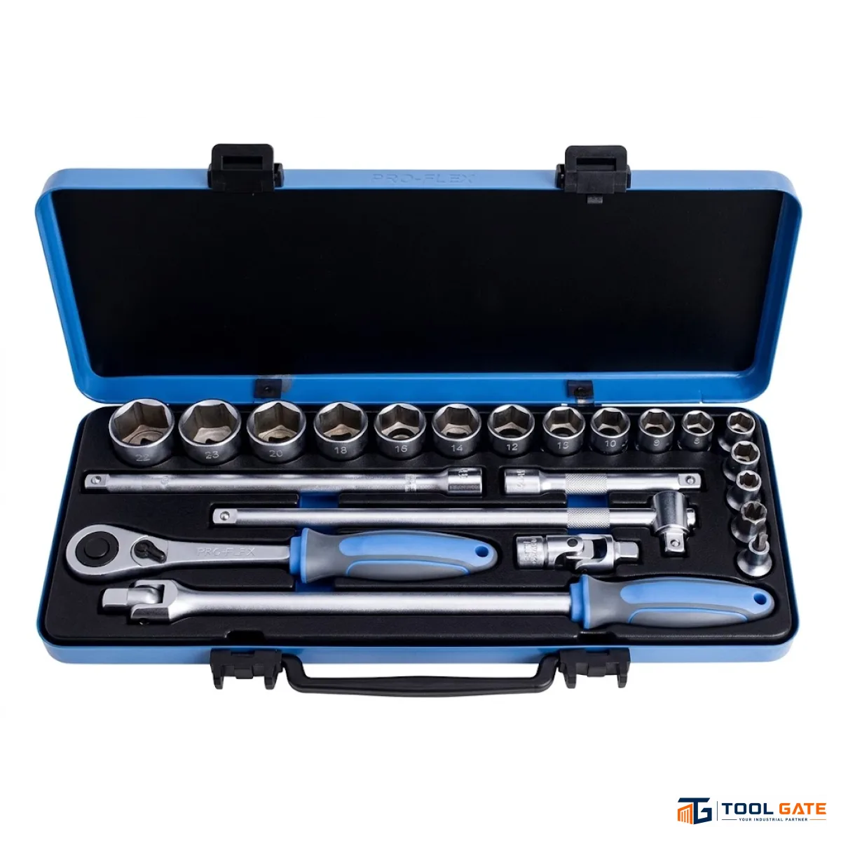 طقم لقم - Socket Set 1/2 بوصة مسدس 22 قطعة 5/16–1 1/4 بوصة يونيور سلوفيني موديل 190BI6P22IN