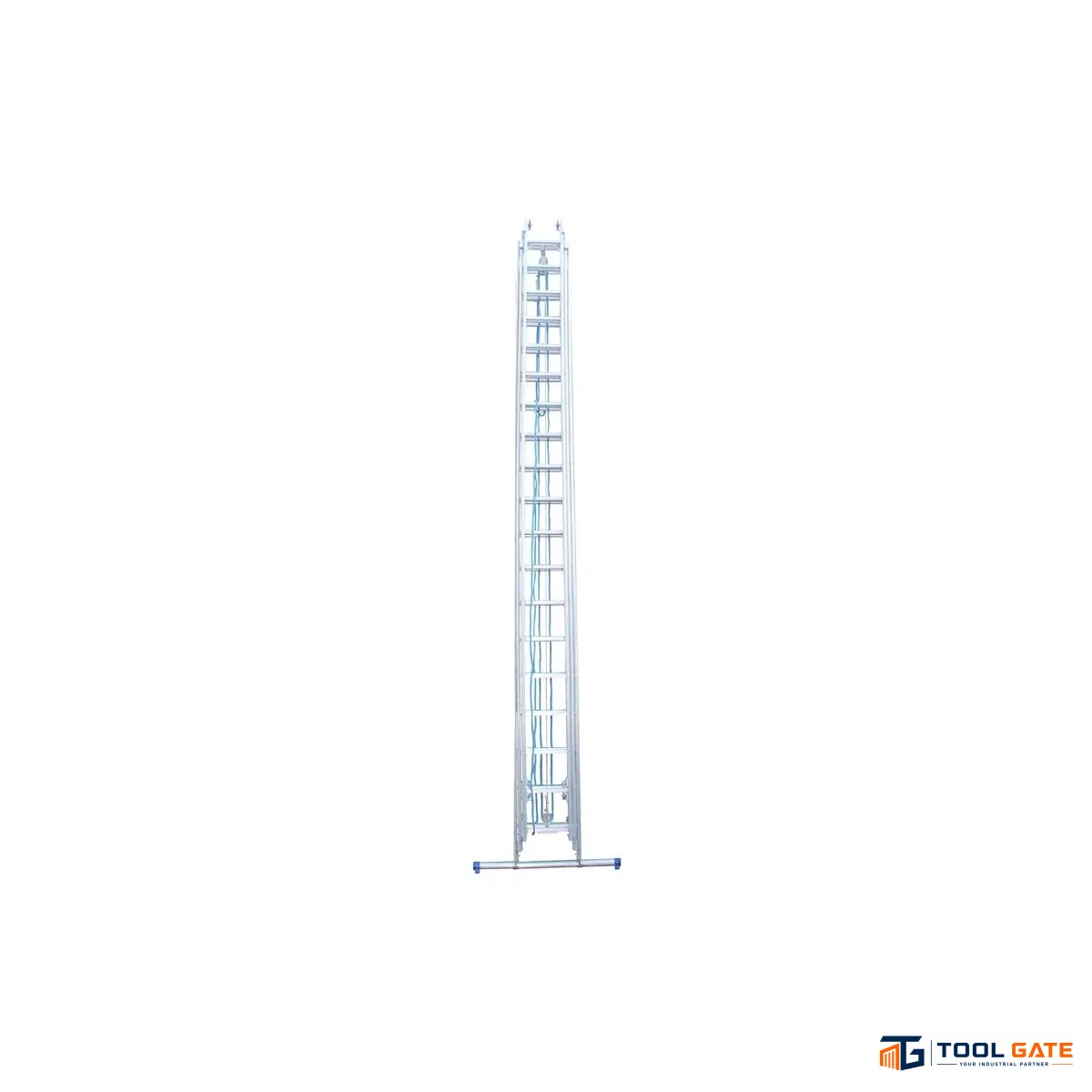 سلم ألومنيوم ميتافورم ارتفاع 16 متر ثلاث وصلات بحبل وهوك أوتوماتيك 22 درجة طراز  37-22