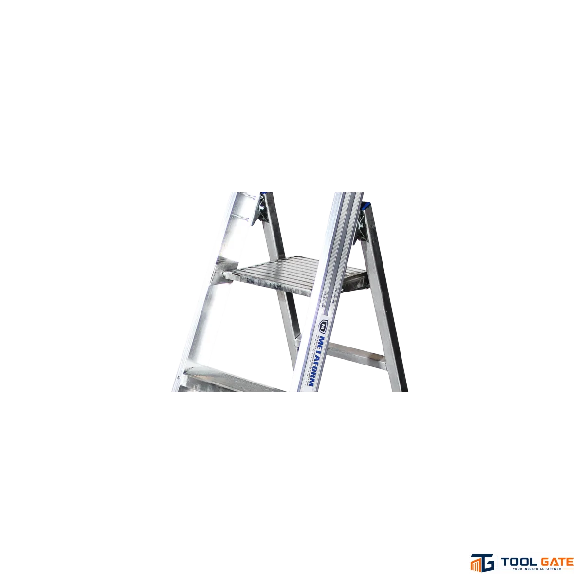 سلم ألومنيوم ميتافورم طراز 63 ارتفاع 3.20 متر مزدوج درج عريض بمنصة وقوف عريضة  63-10
