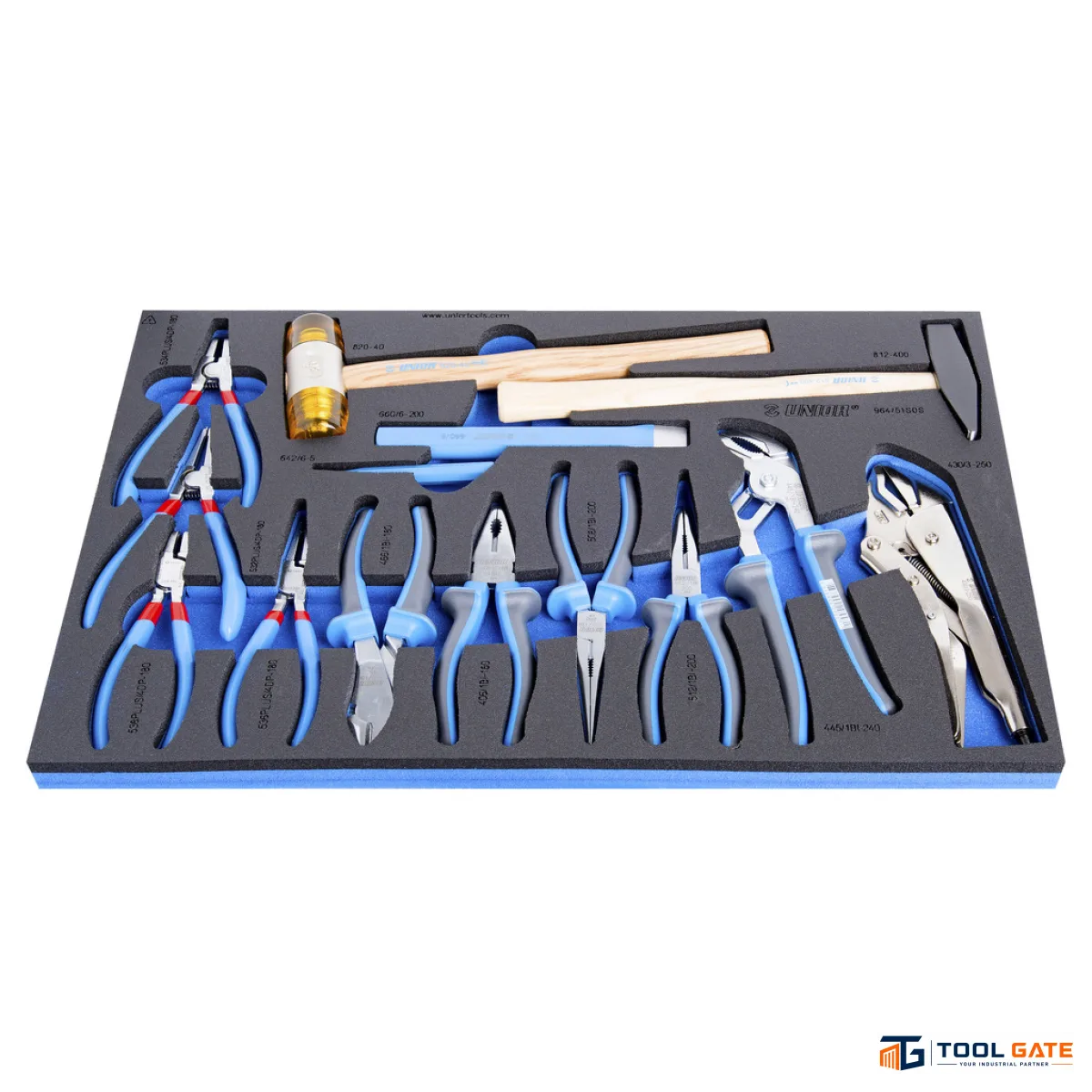 طقم بنس وشواكيش متنوعة 14 قطعة - Pliers & Hammer Set يونيور سلوفيني موديل 964/51SOS