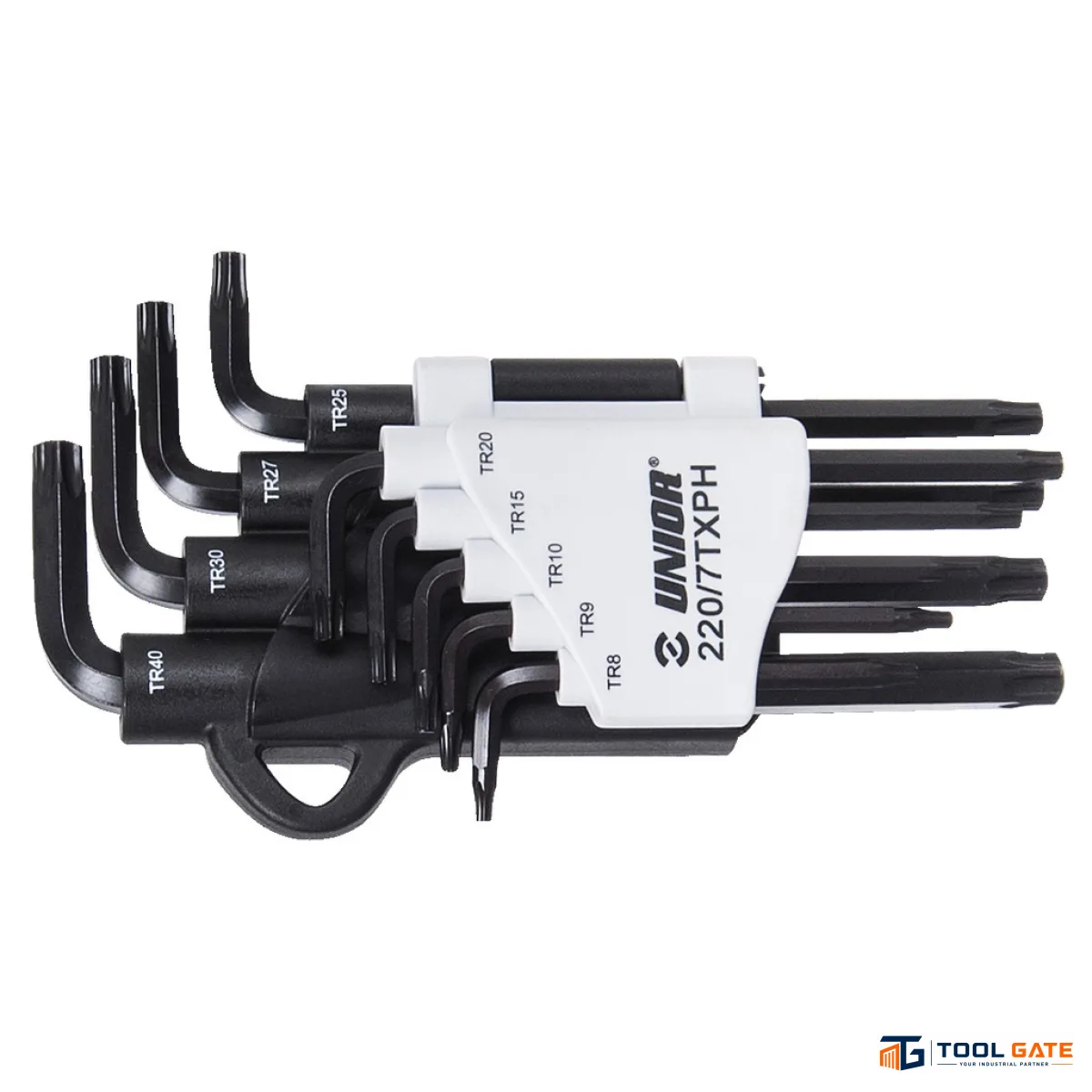 طقم مفاتيح نجمة - Torx Wrench Set مثقوبة 9 قطع TR8–TR40 يونيور سلوفيني موديل 220/7TXPH