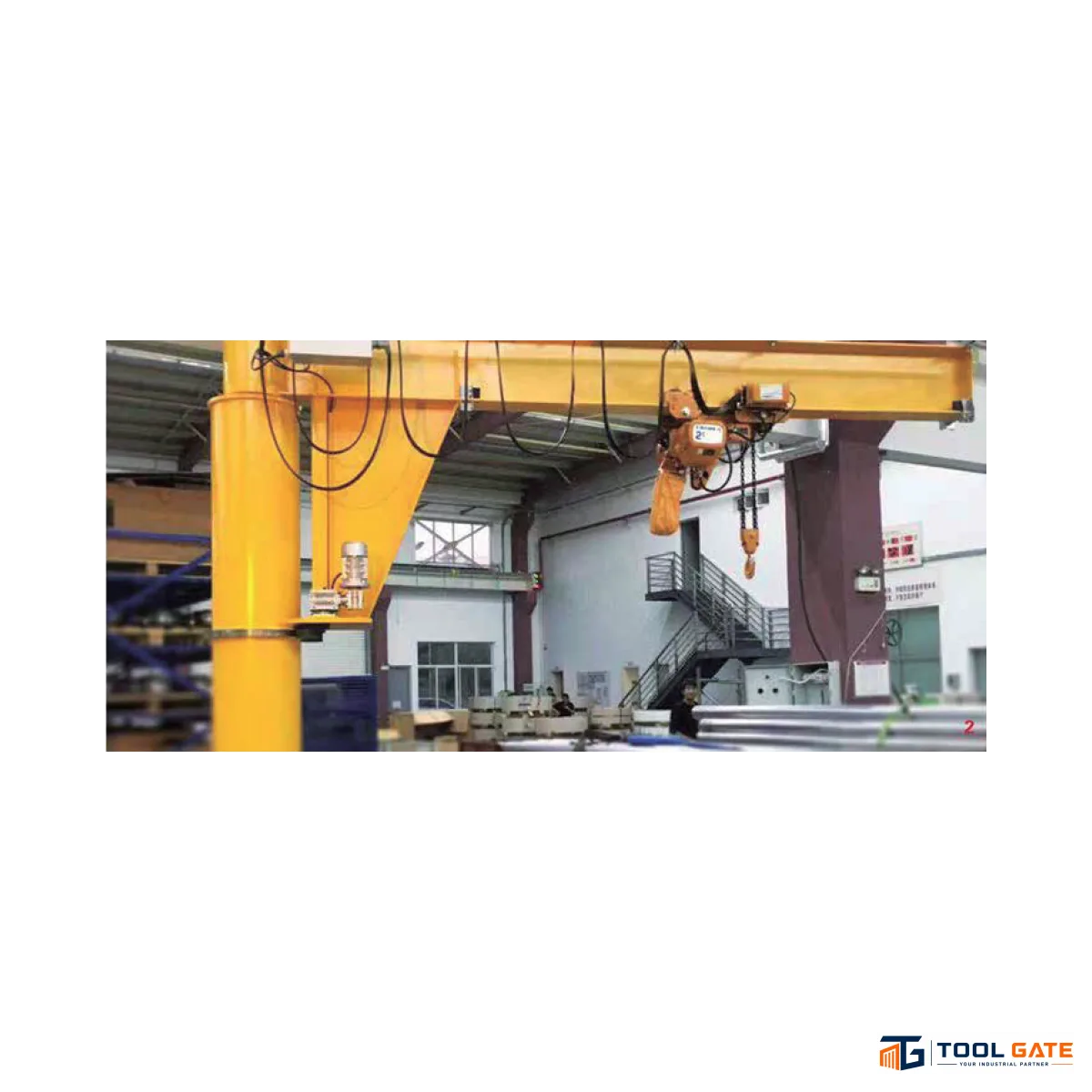 جيب كرين عمودي 2 طن بحركة يدوية وذراع H-Beam حتى 3 متر HITCH HICTOOR Column Type Jib Crane