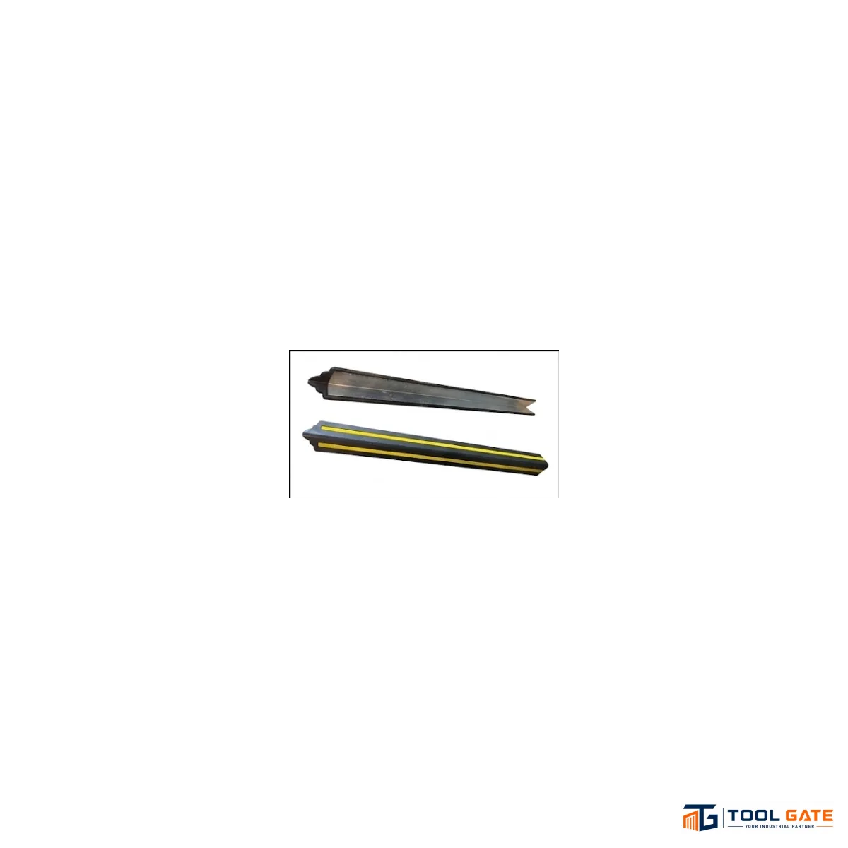 كاوتشوك EPDM لحماية زوايا الأعمدة بعاكس أصفر ومقوى بالصاج المجلفن طول 1 متر عرض 7.5*7.5 سم