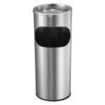 BOSS 25 Liter Ashtray Waste Bin باسكت قمامة وطفاية سجائر ستانلس ستيل – قطر 20 سم × ارتفاع 60 سم