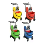 ترولي نظافة 32 لتر بجردلين وعصارة وحامل كيس مخلفات بايرسان تركي Trolley with Bag Holder